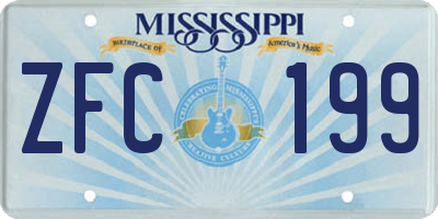 MS license plate ZFC199