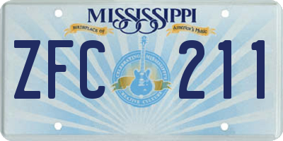 MS license plate ZFC211
