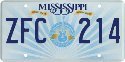 MS license plate ZFC214