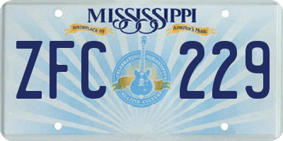 MS license plate ZFC229
