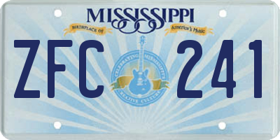 MS license plate ZFC241