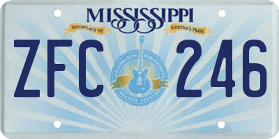 MS license plate ZFC246