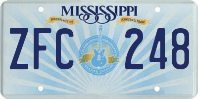 MS license plate ZFC248