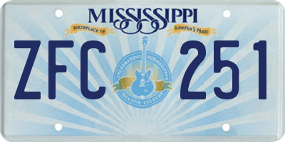 MS license plate ZFC251