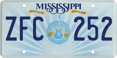 MS license plate ZFC252