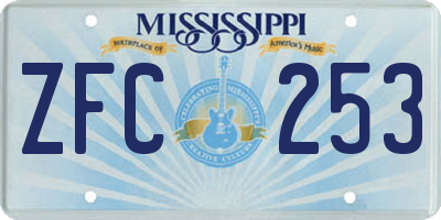 MS license plate ZFC253