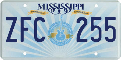 MS license plate ZFC255