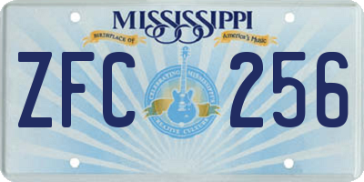 MS license plate ZFC256