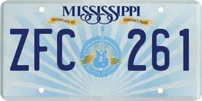MS license plate ZFC261