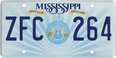 MS license plate ZFC264