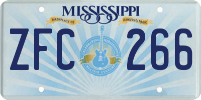 MS license plate ZFC266