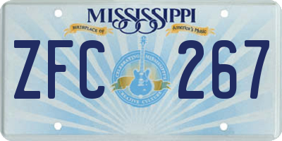 MS license plate ZFC267