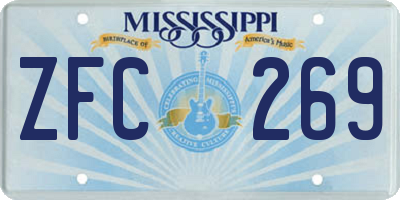MS license plate ZFC269