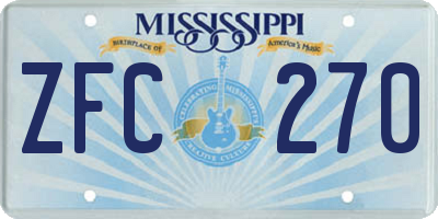 MS license plate ZFC270