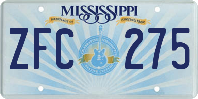 MS license plate ZFC275