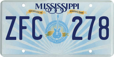 MS license plate ZFC278