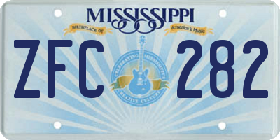 MS license plate ZFC282