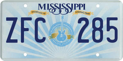 MS license plate ZFC285