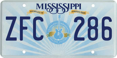 MS license plate ZFC286