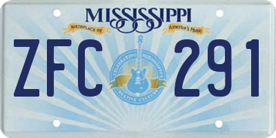 MS license plate ZFC291