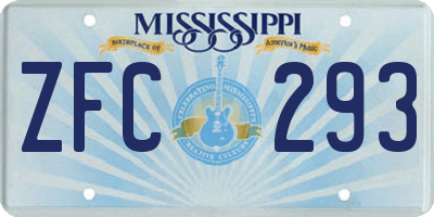 MS license plate ZFC293