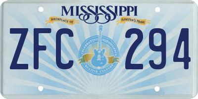 MS license plate ZFC294