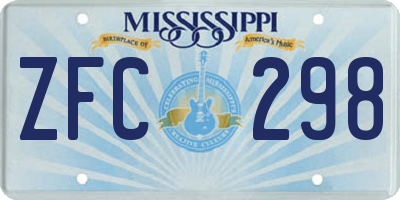 MS license plate ZFC298