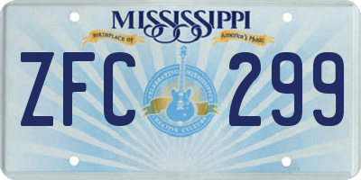 MS license plate ZFC299