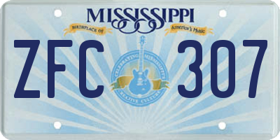 MS license plate ZFC307