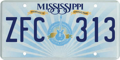 MS license plate ZFC313