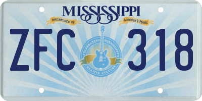 MS license plate ZFC318