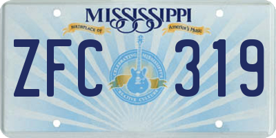MS license plate ZFC319