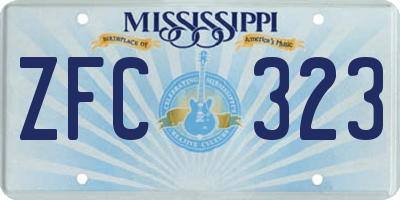 MS license plate ZFC323