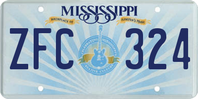 MS license plate ZFC324