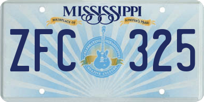MS license plate ZFC325