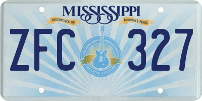MS license plate ZFC327