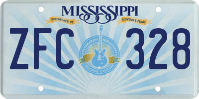 MS license plate ZFC328
