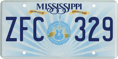MS license plate ZFC329