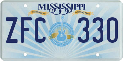 MS license plate ZFC330
