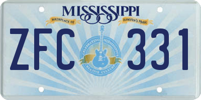 MS license plate ZFC331