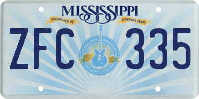 MS license plate ZFC335