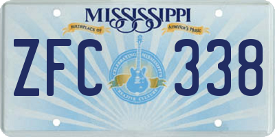 MS license plate ZFC338