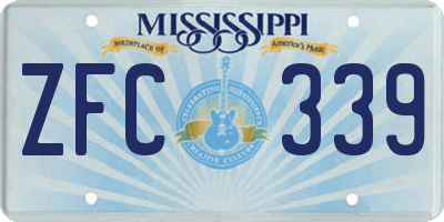 MS license plate ZFC339