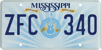 MS license plate ZFC340