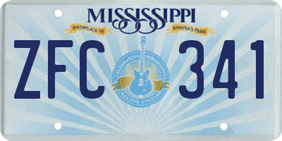 MS license plate ZFC341