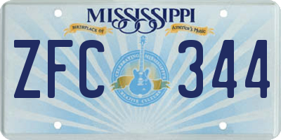 MS license plate ZFC344