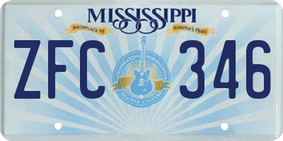MS license plate ZFC346