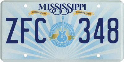 MS license plate ZFC348