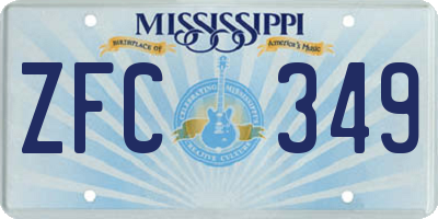 MS license plate ZFC349