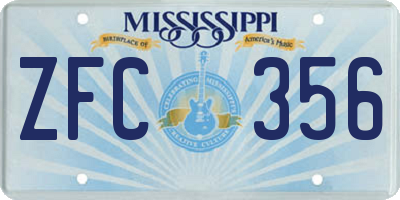MS license plate ZFC356